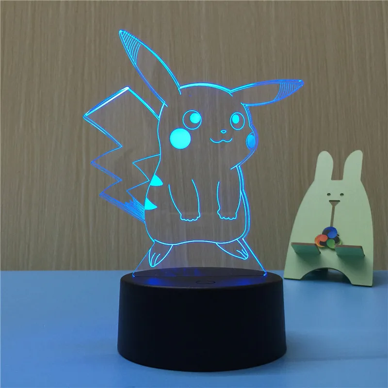 Holiday Birthday Easter Cool Festival Gifts 16 Colors Changing 3D Illusion Lamp Rabbit Night Light for Kids
