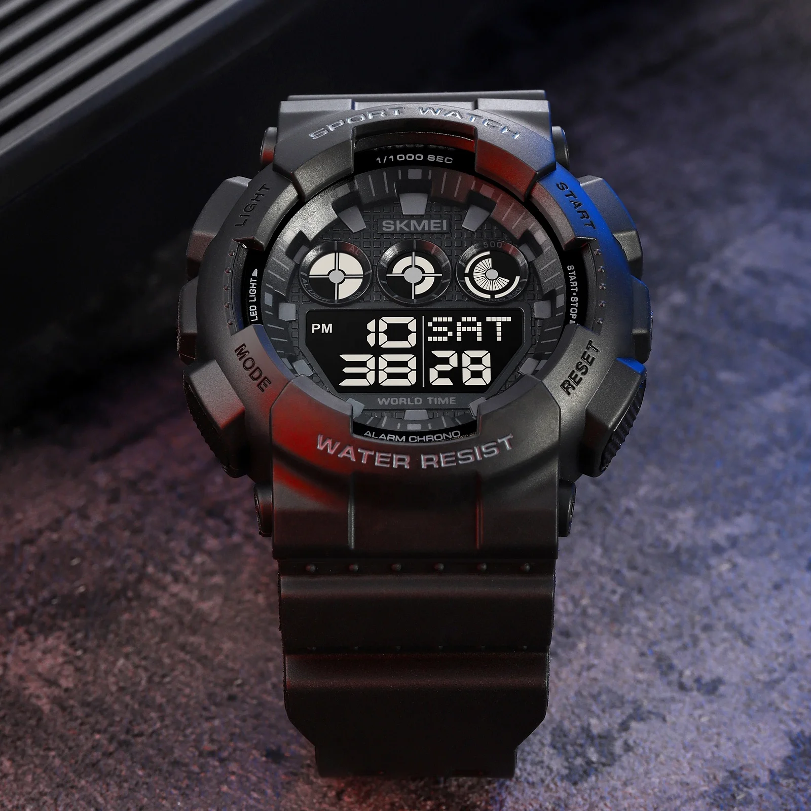 SKMEI 1857 OEM Men Relojes hombre World time Watches 5ATM Digital Multifunctional G style Sport Watch Jam Tangan