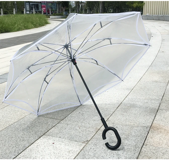 Высококачественный перевернутый обратный переработанный пластиковый Зонт от дождя прозрачный зонт