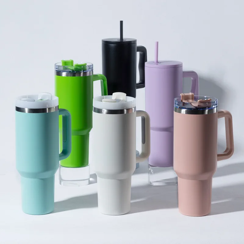 Hot Selling 40OZ  Version Tumbler With Handle Water Bottle Insulated Thermos Mug  Hot Sale Big Capacity Portable Outdoor Mugs