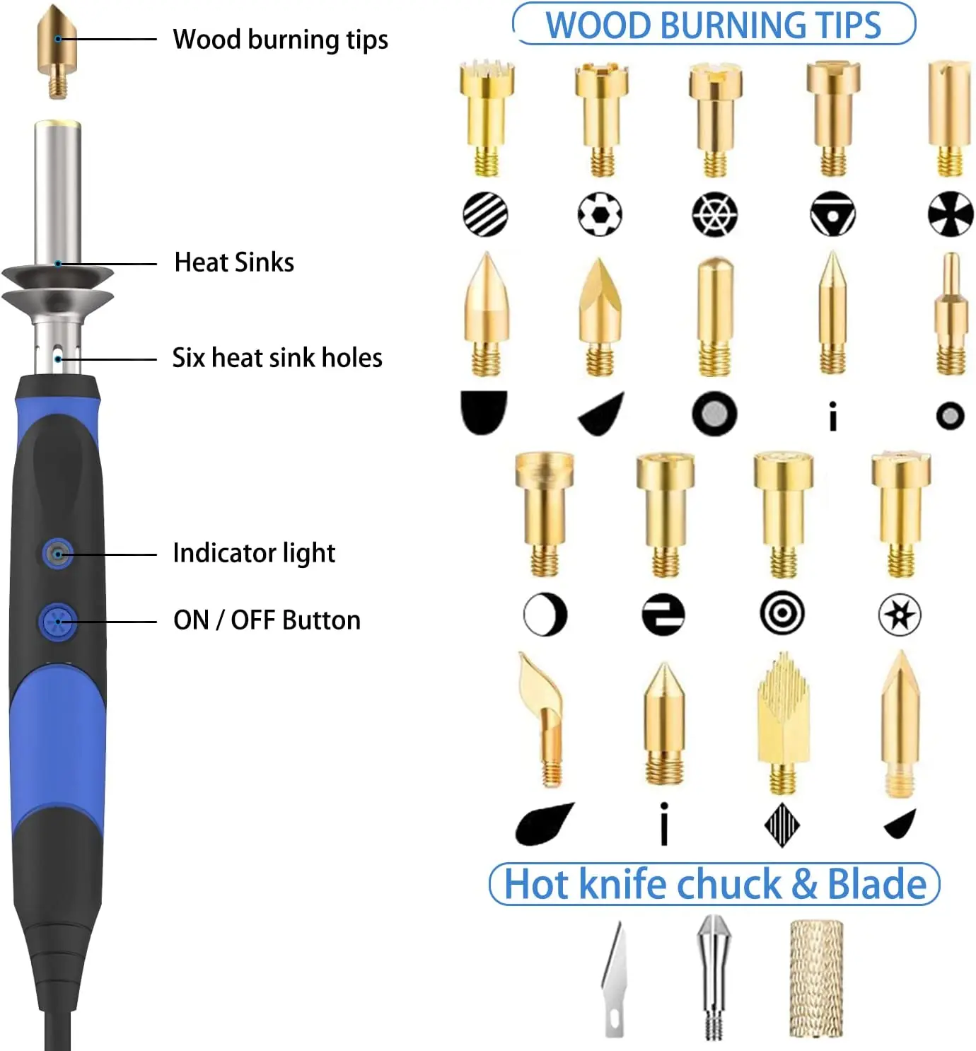 72 pcs Wood Burning Kit Professional Pyrography Wood Burning Tool  Wood Burner Kit with Accessories for Embossing Carving DIY