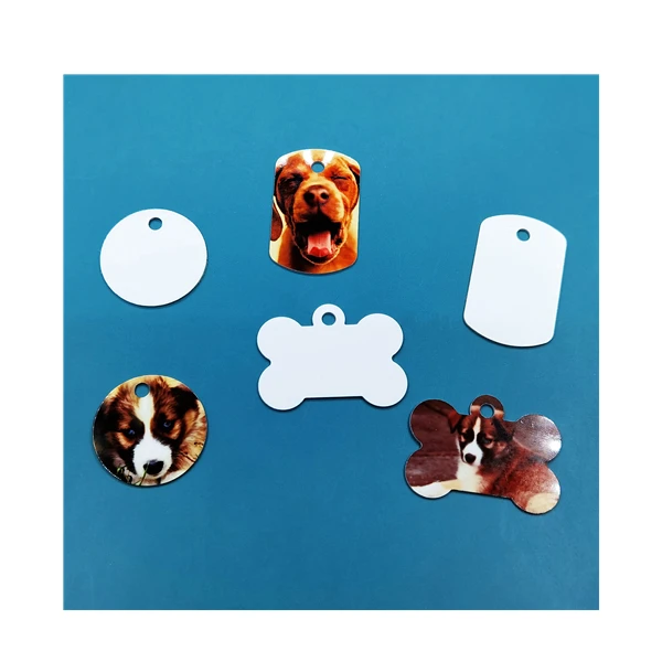 Hot Selling Heart Shape Sublimation Aluminum Pet ID Tags Two Sided Dog Tags Blank Sublimation Pet Identification Tags