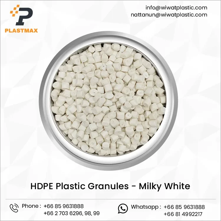 Wholesale Selling HDPE Polyethylene White Plastic Color Material Virgin Granules from Plastic Recycle Factory in Thailand
