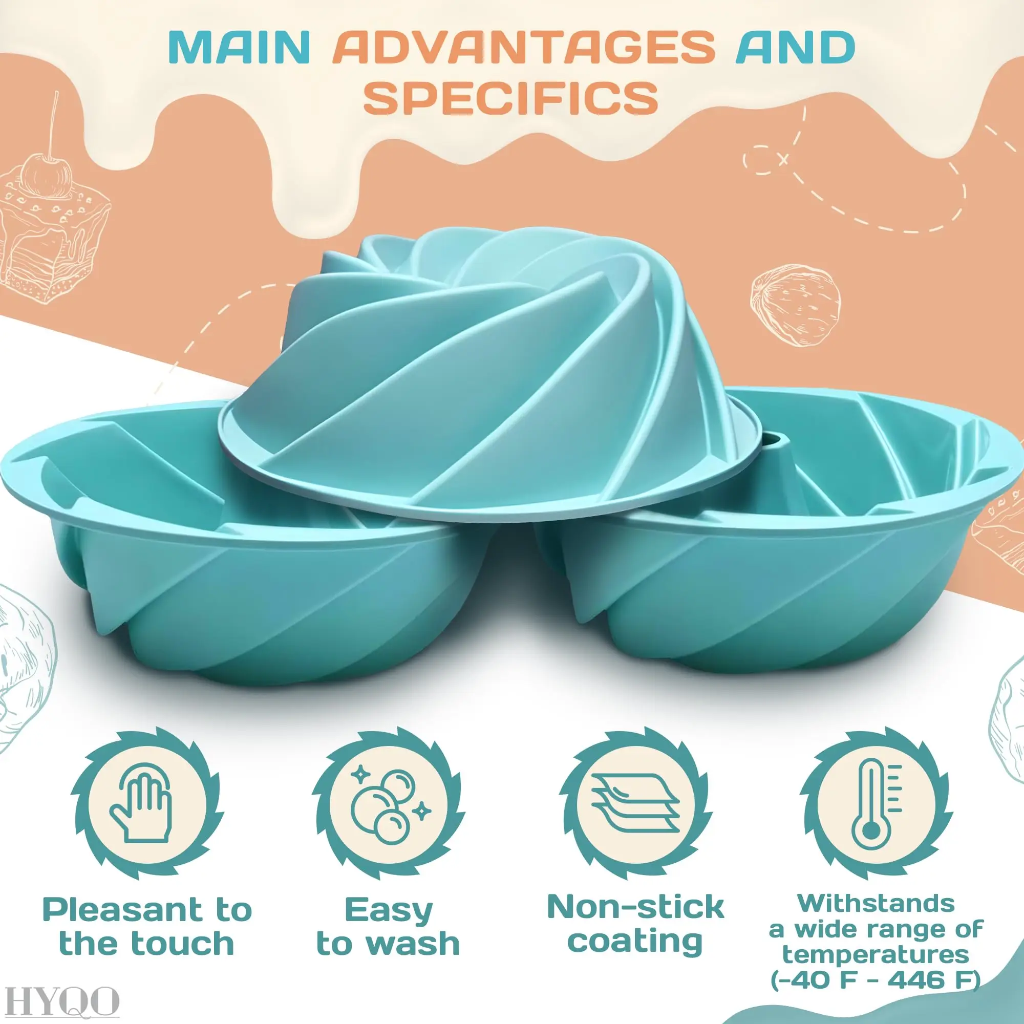 Design Decorating Silicone Bundt 3D Cake Baking Mini Round Molds Cups Tools Set For Baking Cake Decor