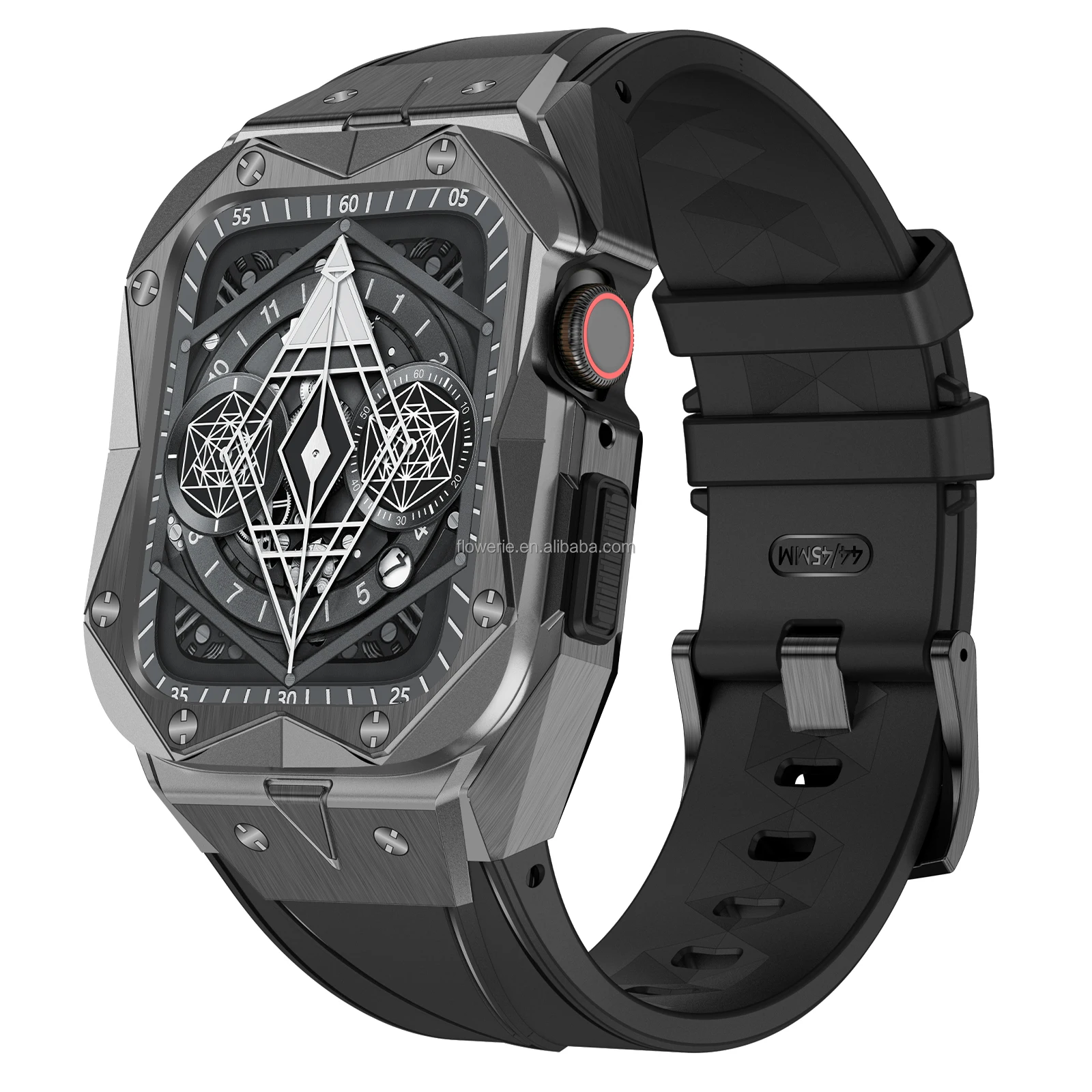 Heavy Duty Protective Cover rubber metal Case stainless steel 44mm 45mm  soft TPU Series 8 7 6 SE 5 for Apple Watch band