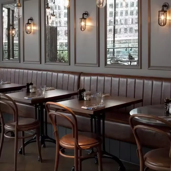 Classical Commercial Furniture Wood Top with Metal Legs Square Kitchen Dining Wooden Restaurant Table