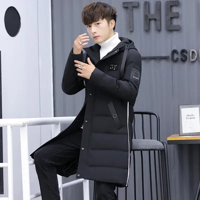 Зимнее Стеганое пальто с капюшоном и вышивкой jacktown, теплые мужские куртки до колен для подростков