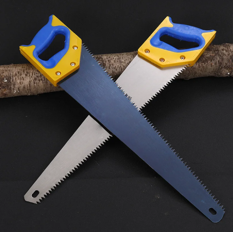 Zhixin 65Mn steel aggressive teeth hand saw with double color plastic TPR handle