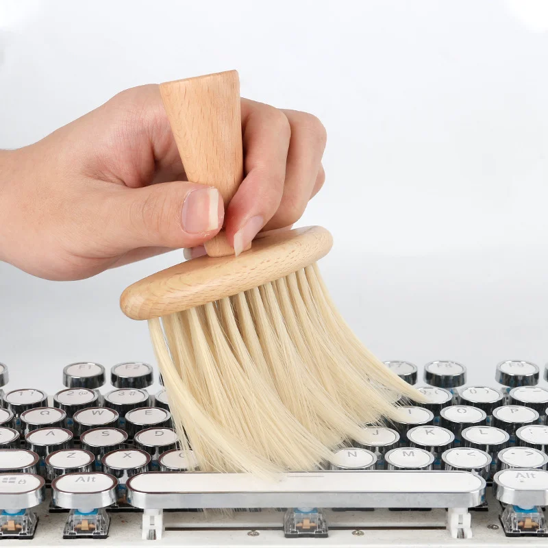 Hot-selling Computer laptop Keyboard Cleaning Brush Wooden Scrubber Nylon Bristle Brush For Clean