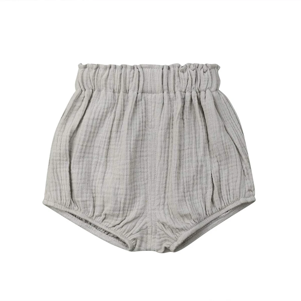 Newborn Baby Boy Girl Shorts Cotton Linen Diaper Cover Toddler Kids PPShorts Solid Bloomers