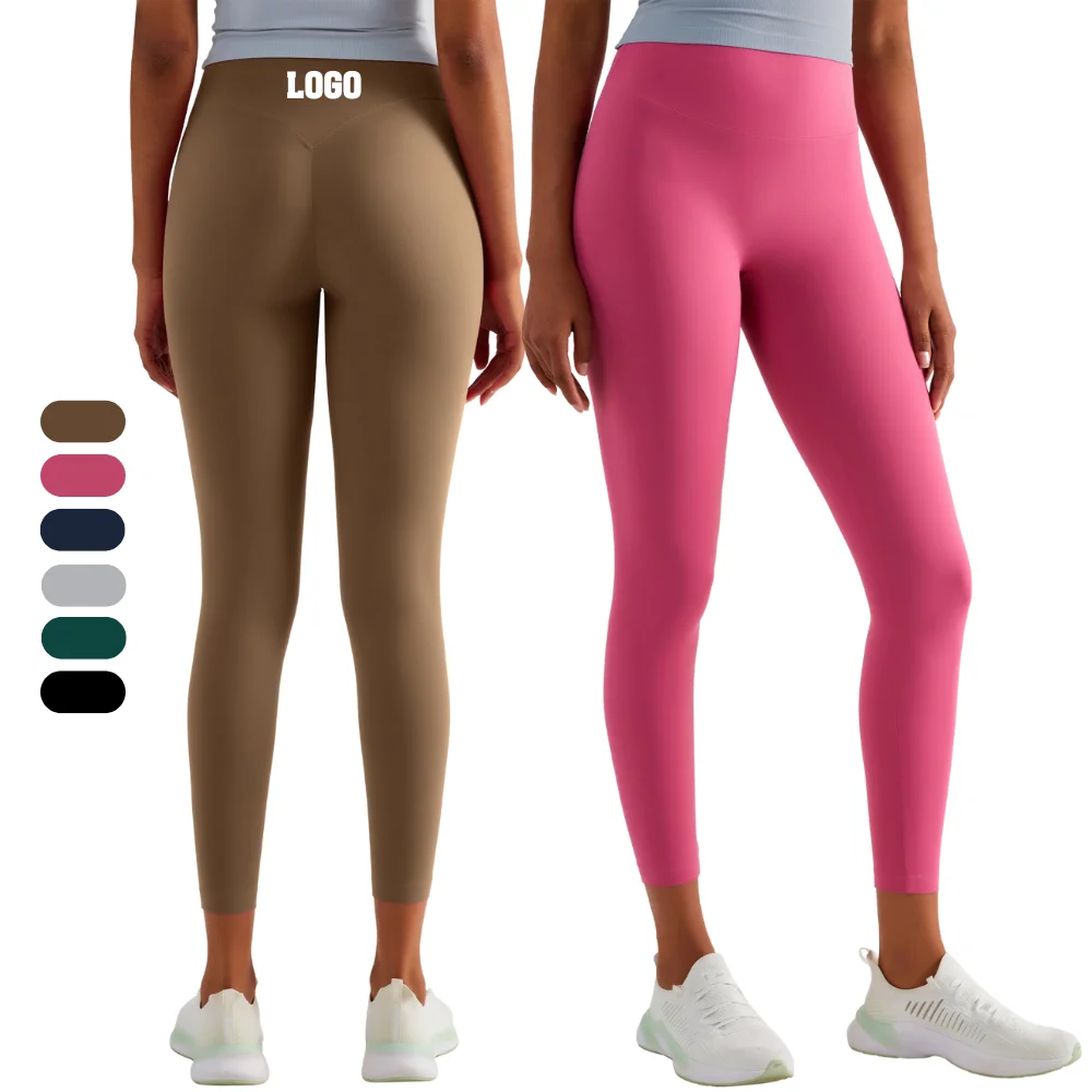 High Quality Ladies High Rise Stretchy Soft Lulu lemon No Front Seam Yoga Pants Leggings Women