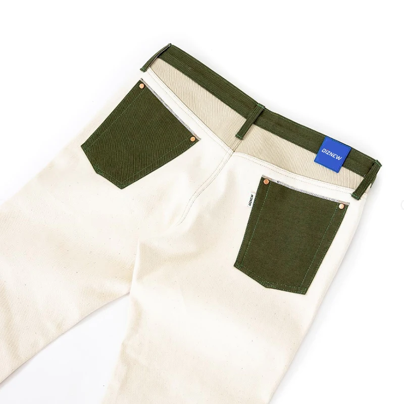 DiZNEW Mens Skateboard Pants  Fashionable  Solid Color Zip Up blank white cargo pants