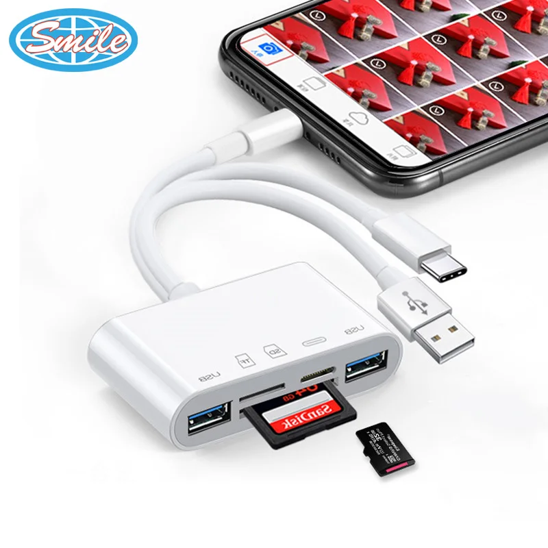 3 в 1 устройство для чтения карт Usb 2 0 Sd/tf/карта Compact Flash смарт-карты памяти адаптер Type-C Otg Sd