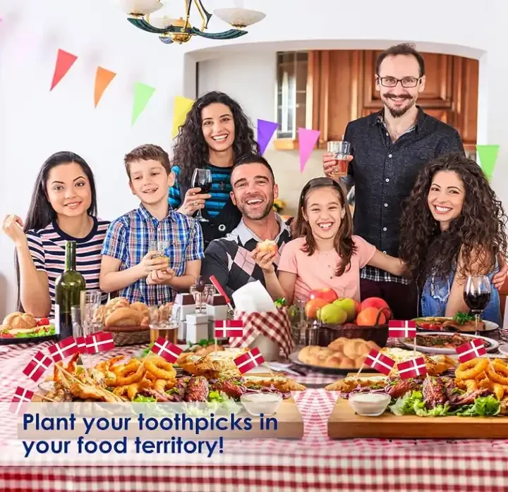 Hn Denmark Toothpick Flags World Country Flags Polyester Fabric Custom Size High Quality Cupcake Toppers for Party