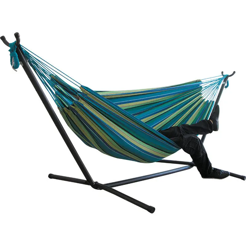 Foldable Double Hammock Stand Adjustable Hammock Stand Portable Cotton Canvas Hammock With Stand