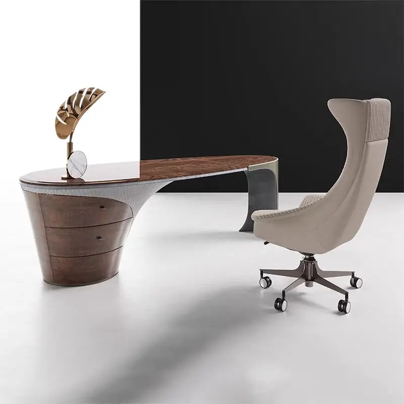 High Quality european desk office luxury boss modern design office desk and chair set italy brand office furniture set