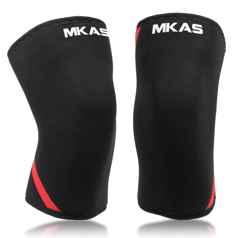 MKAS Deadlift Powerlifting Anti-Slip High Quality 7Mm 9Mm Compression Knee Support Sleeve Cr Neoprene Knee Brace