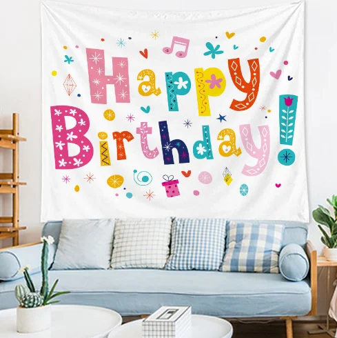 Birthday background cloth children one-year-old banquet party decoration tapestry tapestry simple forest hanging flag lying
