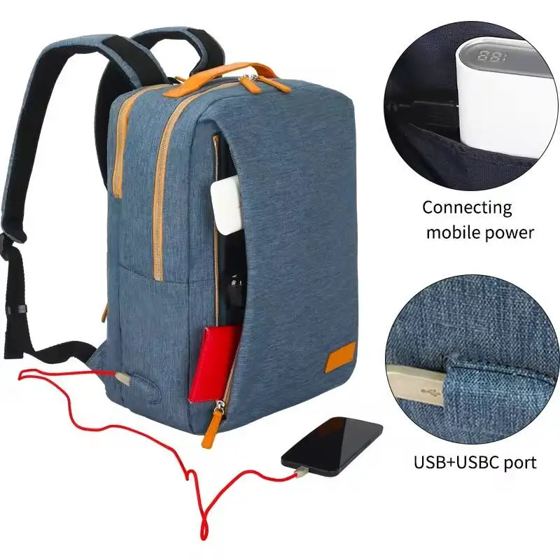 Factory OEM Business Backpack with USB Charging port Waterproof Book bag backpack school bags