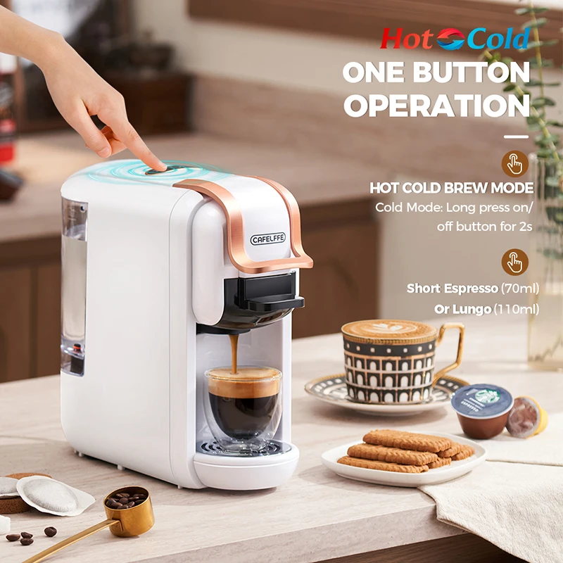 CAFELFFE  in Stock High Quality Coffee Machine Hot/Cold Mode 4-in-1Multifunctional  Capsule 19Bar  ESE Pod Ground Coffee 603+201