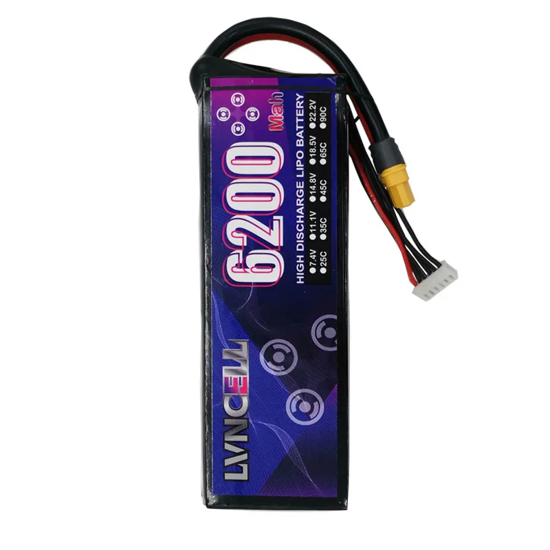 Батареи высокой мощности 6200 мАч 2S 35C 7,4 в RC Дрон Lipo батарея для RC FPV/UVA