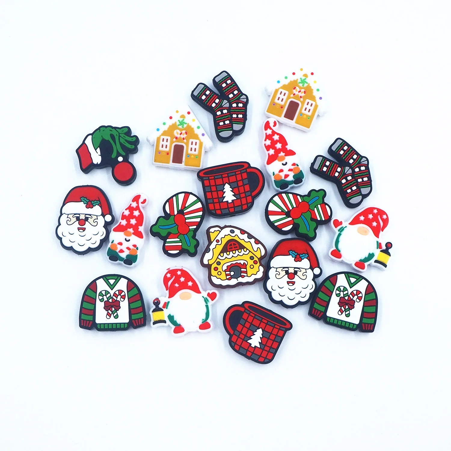 News Christmas Gifts Santa Claus Making Food Grade Silicone Sika Deer Cartoon Focal Bead For Jewelry Making