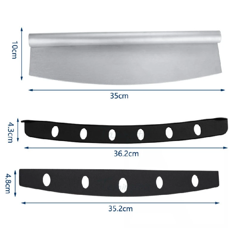 Stainless Steel Pizza Cutter Family Baking Cutting Tools Kitchen Dough Knife Steel Pizza Cutter with Protective Cover