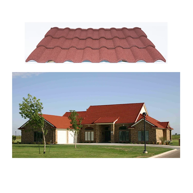 China High Quality Roofing Tile Colored Sand Colored Stone Metal Tile Export Manufacturers