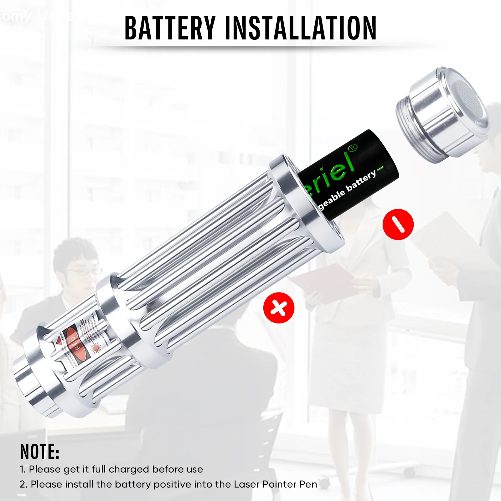 Red Laser Pointer Pen 650nm Visible Beam Light Adjustable Focus Beam Laser Pen