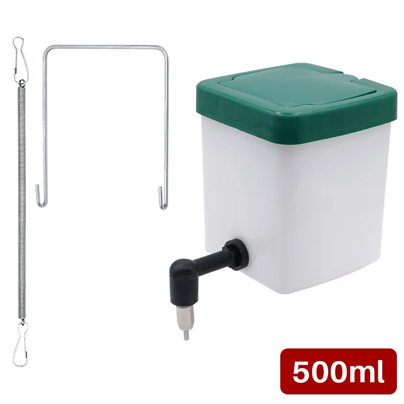 0.5L 1L  Automatic Rabbit Nipple Drinker Cage Hanging Plastic Water Bottle Nipple Water Drinkers for Rabbits