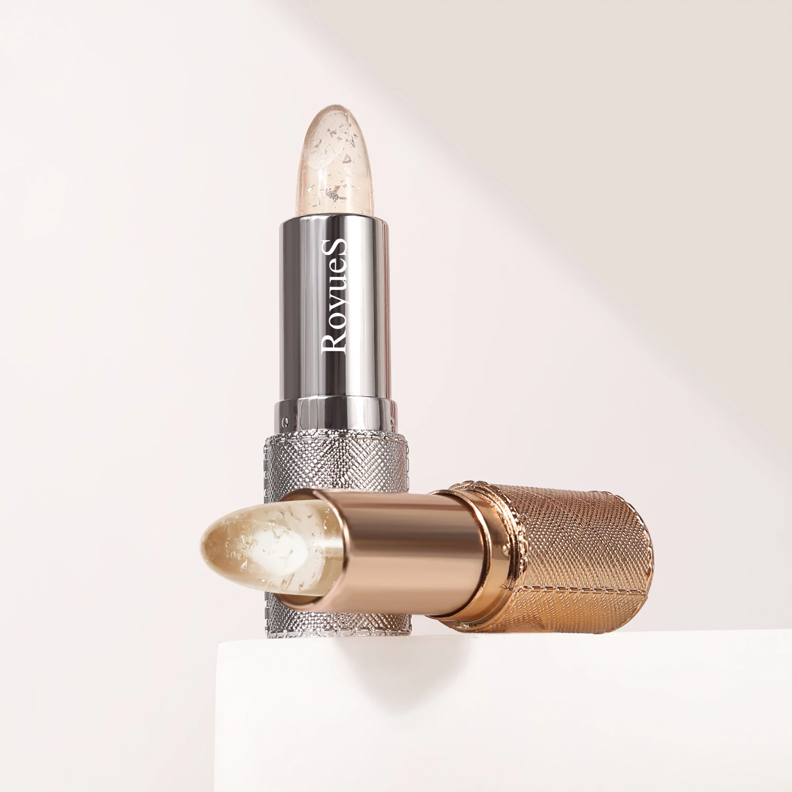 Lasting Color Changing 3g Lipstick Vegan Lip Glow Hydrating Moisturizing Lip Balm With Gold Leaf Silver Foil Lip Stick