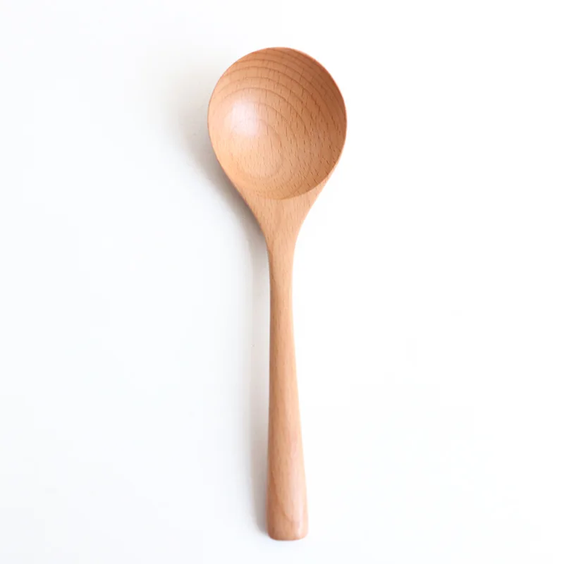 Large Wood Spoon Long Handle Tablespoon for Rice Soup Porridge Kitchen Dinner Dessert Tools