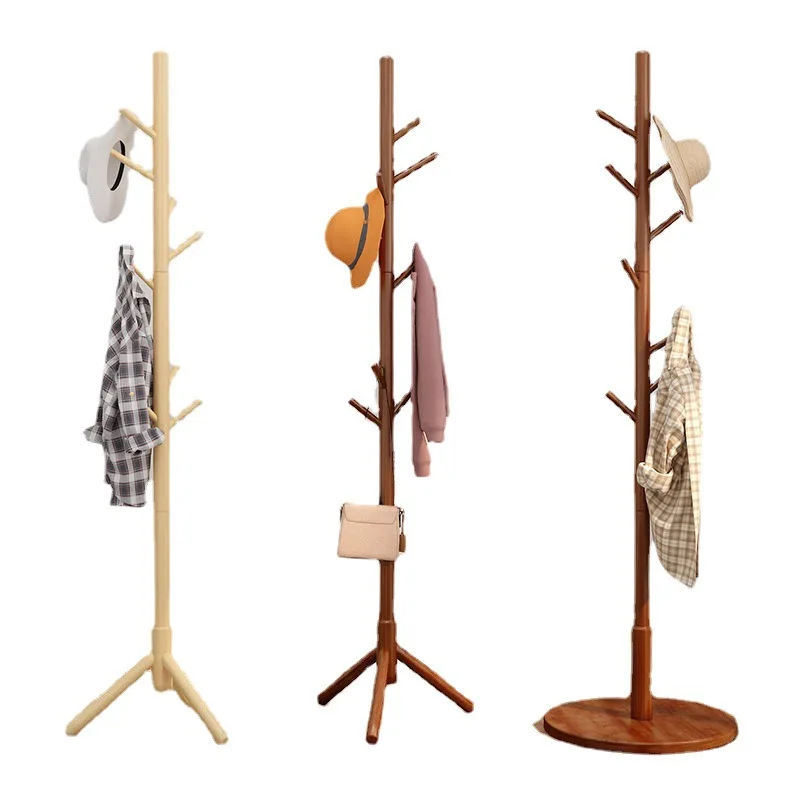 Hot Sale Clothes Hanger Stand with 8 Hooks for Clothes Coats Skirts Handbags Freestanding Wooden Coat Rack