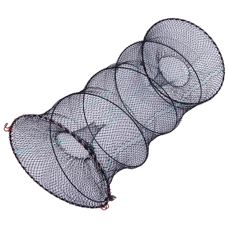 Pe/nylon Long Trap Fishing Monofilament Cage Cast Cage Fishing Farming Nets Sale Shrimp Trap Green Crabs Traps for River Fishing