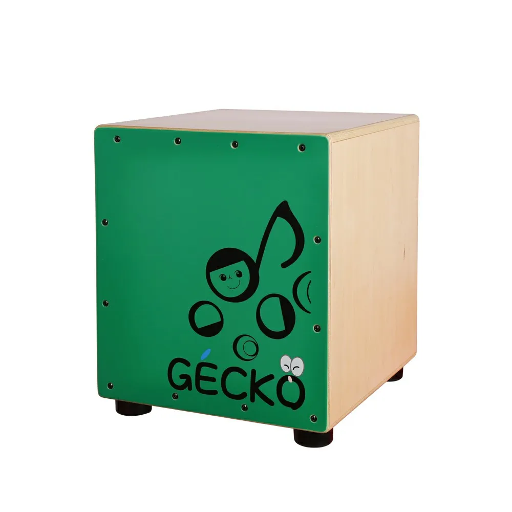 GECKO CM65GR child  Cajon box drum olive green face side basswood mini size drum box cajon with steel string for young pupil