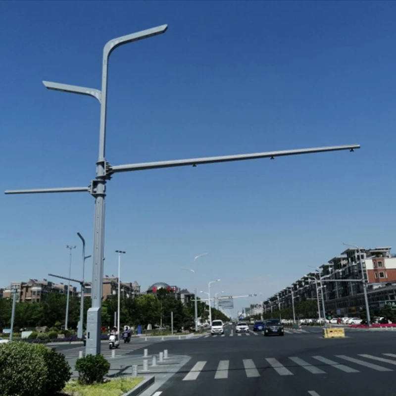 High Quality Outdoor Galvanized 3m 6m 8m 10m 12m Double Arm Solar Street Lighting Pole