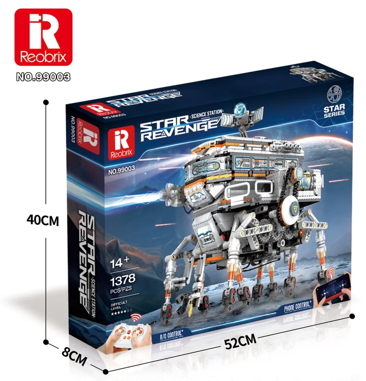 Reobrix 99003 Space science fiction series walking machine kids toy assembly DIY Bricks building block toy building