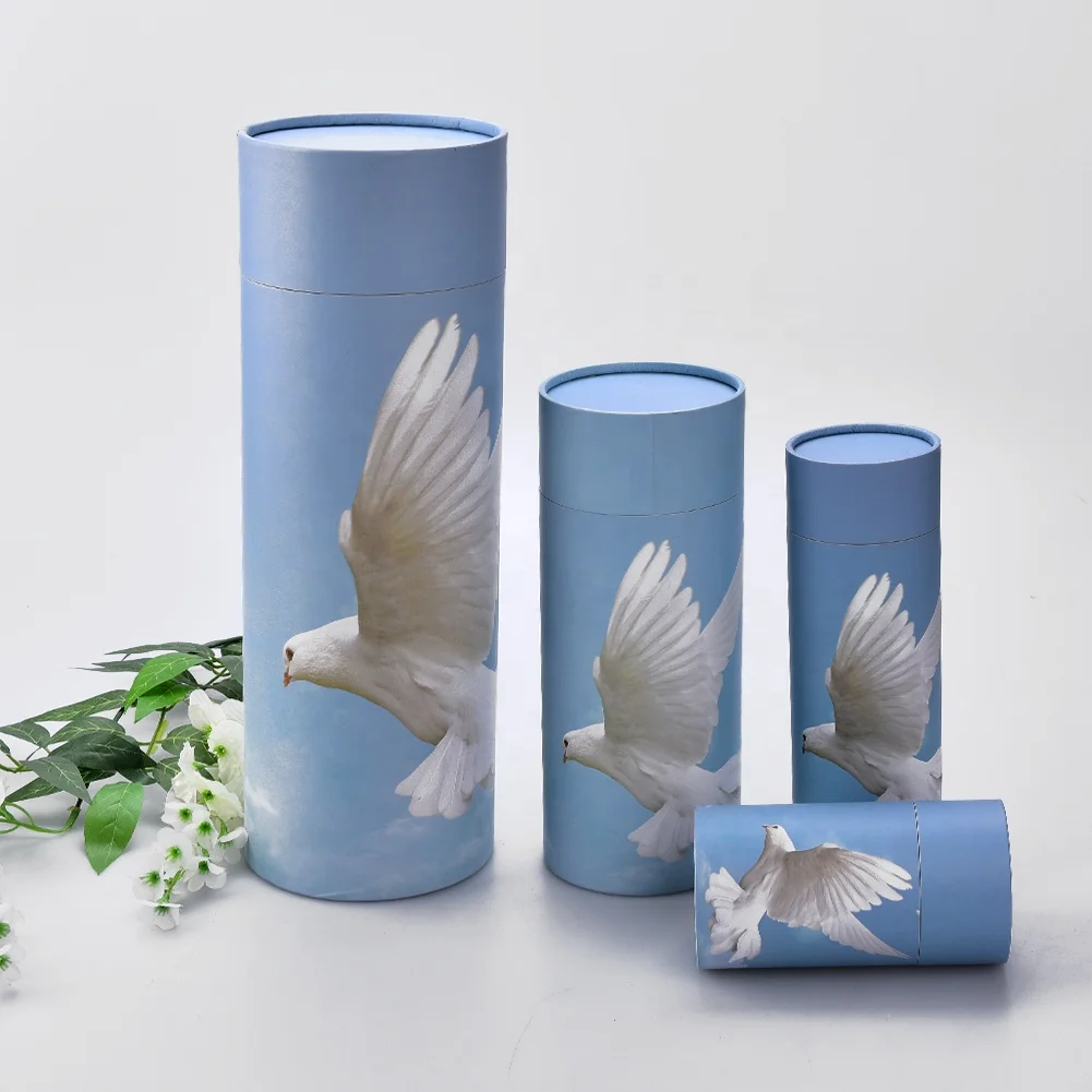B052-4 Wholesale Funeral Pape Biodegradable Urnas For Animal Ashes Pet Cremation Scatter Tubes