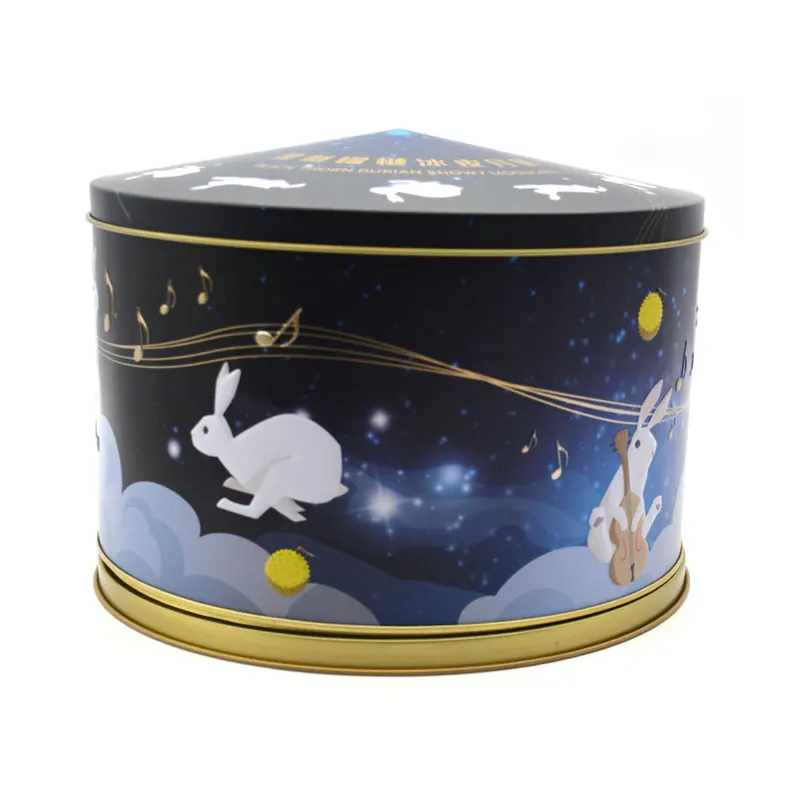 Decorative Christmas Rotating Tin Can Music Box Custom Round Musical tin box Music Tin Box Container
