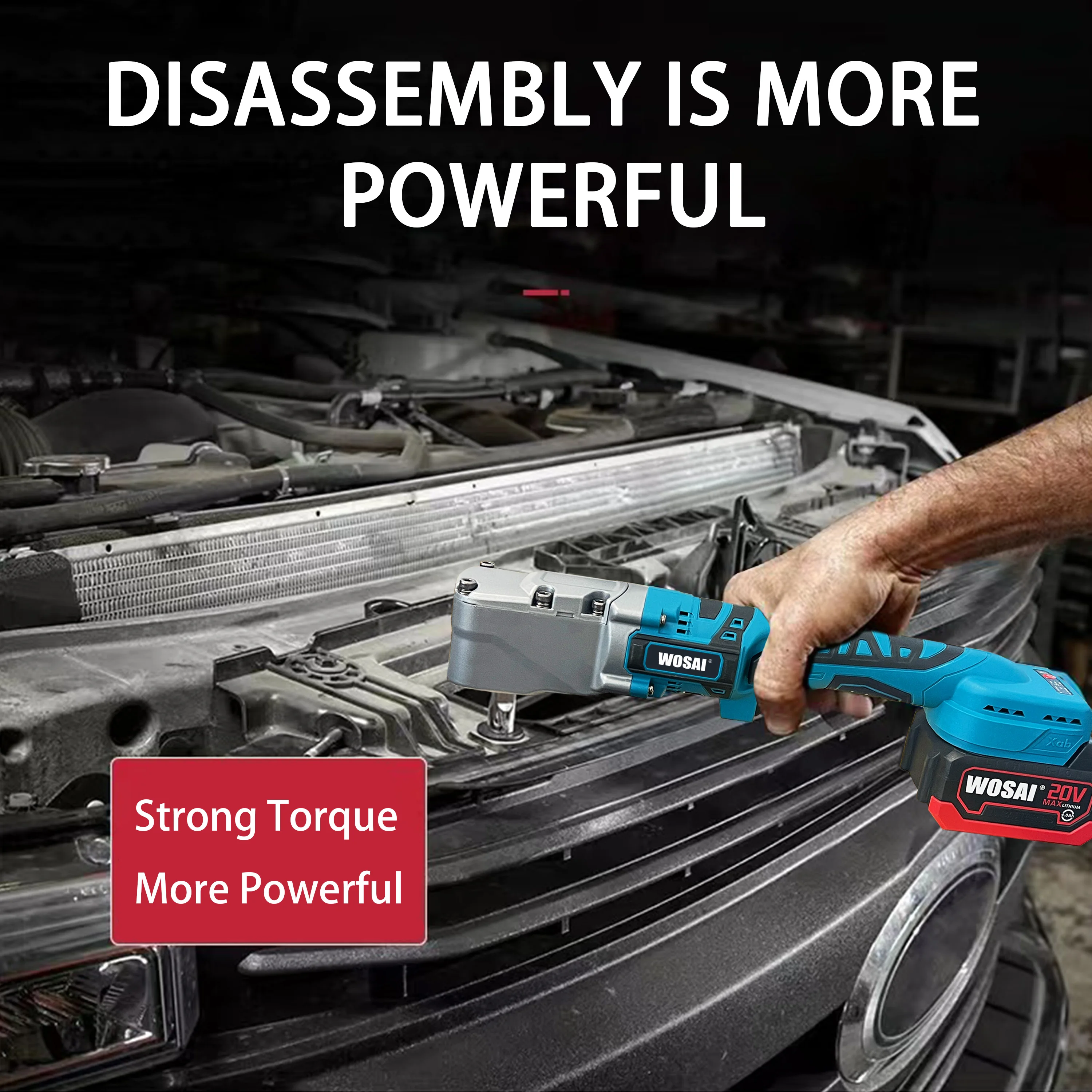 WOSAI 20v Brushless 90 Degrees Cordless Ratchet Wrench Power Wrenches
