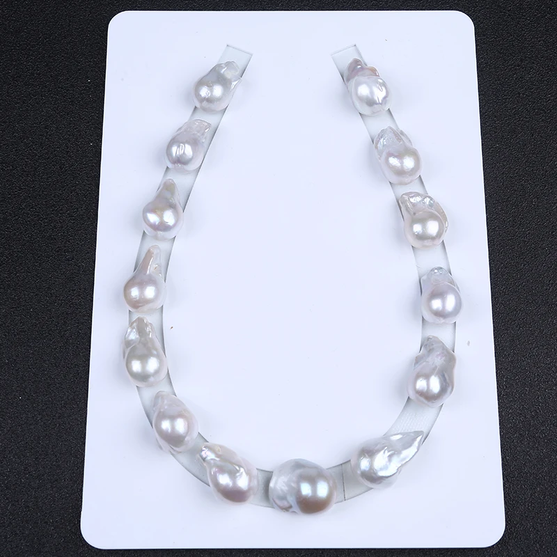 High luster 16-18mm loose white big baroque pearls making necklace earrings