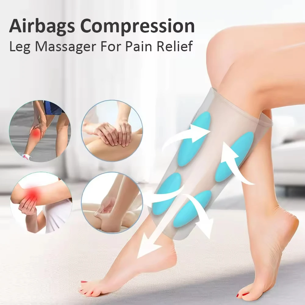 Leg Massager Air Compression Rechargeable Leg Compression Massage Full Wrap Varicose Veins Physiotherapy Leg Arm Massage