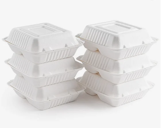 Cheap Sugarcane Bagasse Food Container Disposable Pulp Clamshell