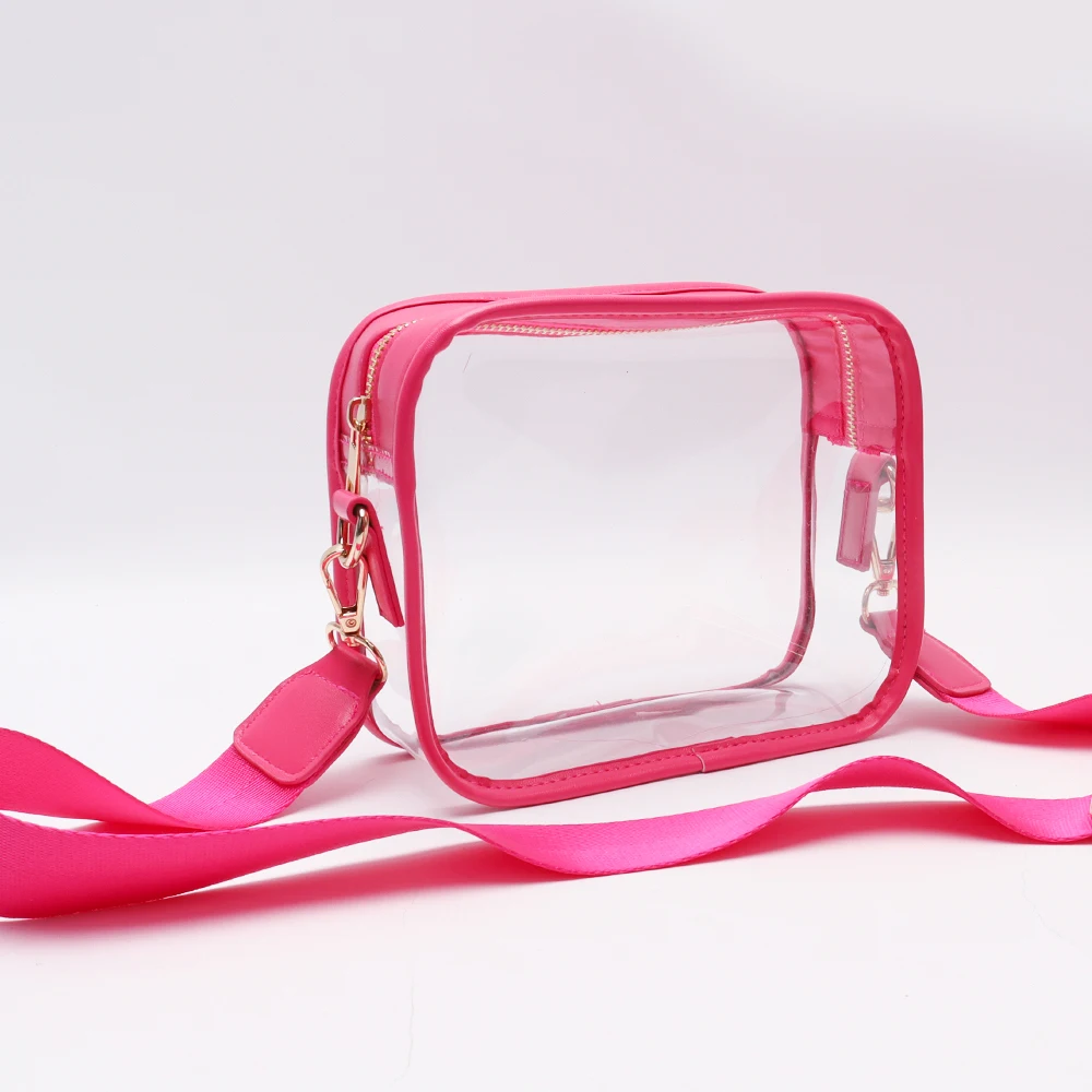 Superior Quality Custom Logo Women See Through PVC Jelly Clear Fanny Pack Clear Stadium Bag Crossbody Bag