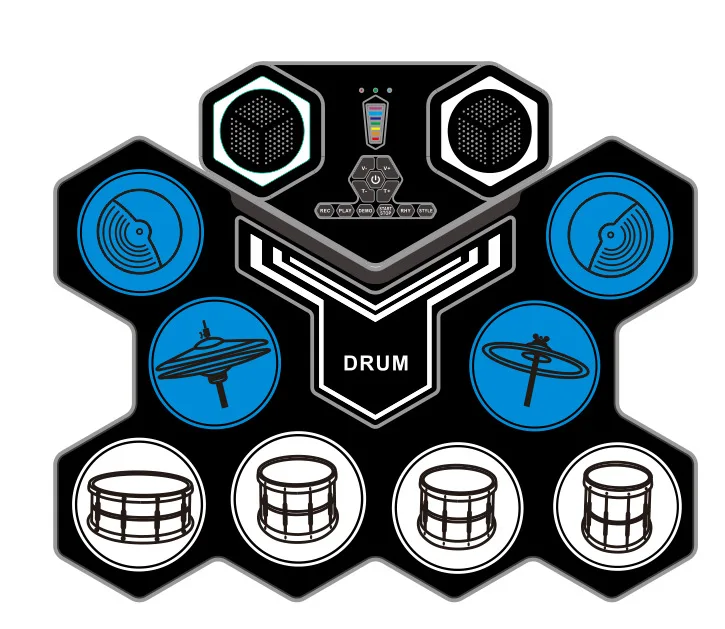 Portable Desktop Drum Practicing Digital Electronic Drum Pad With Audio Lithium Battery