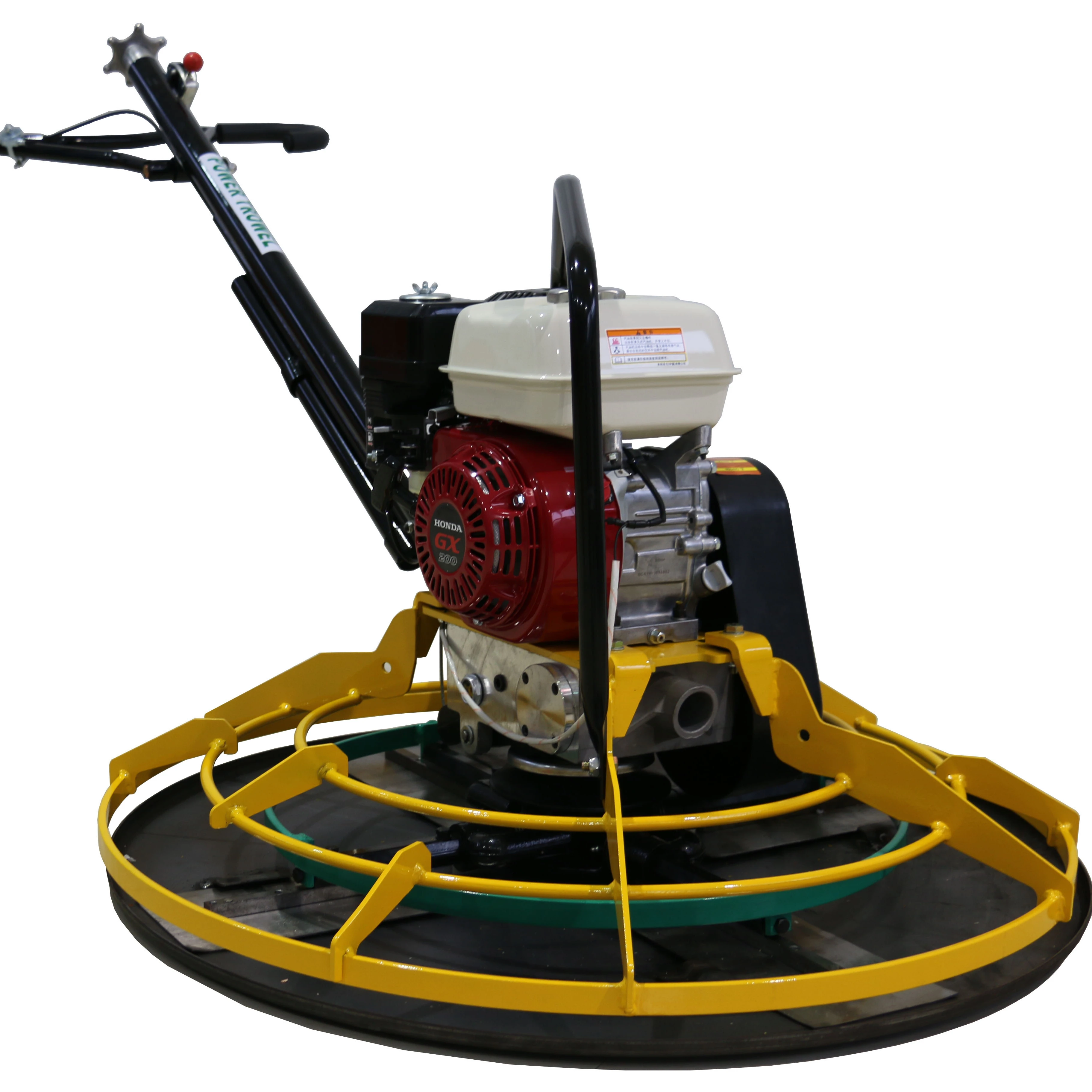 CE power walk behind hand on concrete gasoline power trowel with 4 blades