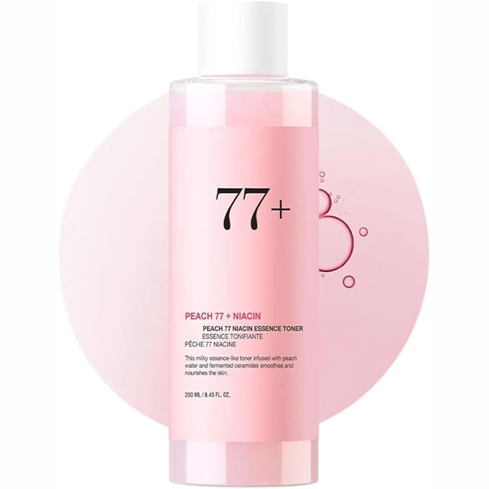 Peach 77 Niacin Essence Toner 250ml  Korean Niacinamide Panthenol Facial Toner
