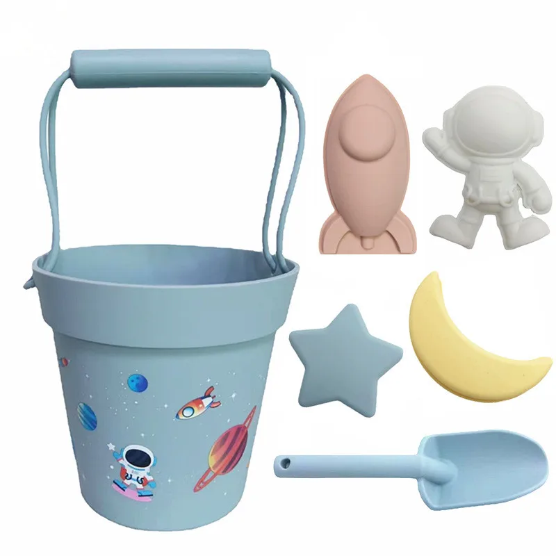 4 colors Outer space silicone kids beach & sand toy set for summer