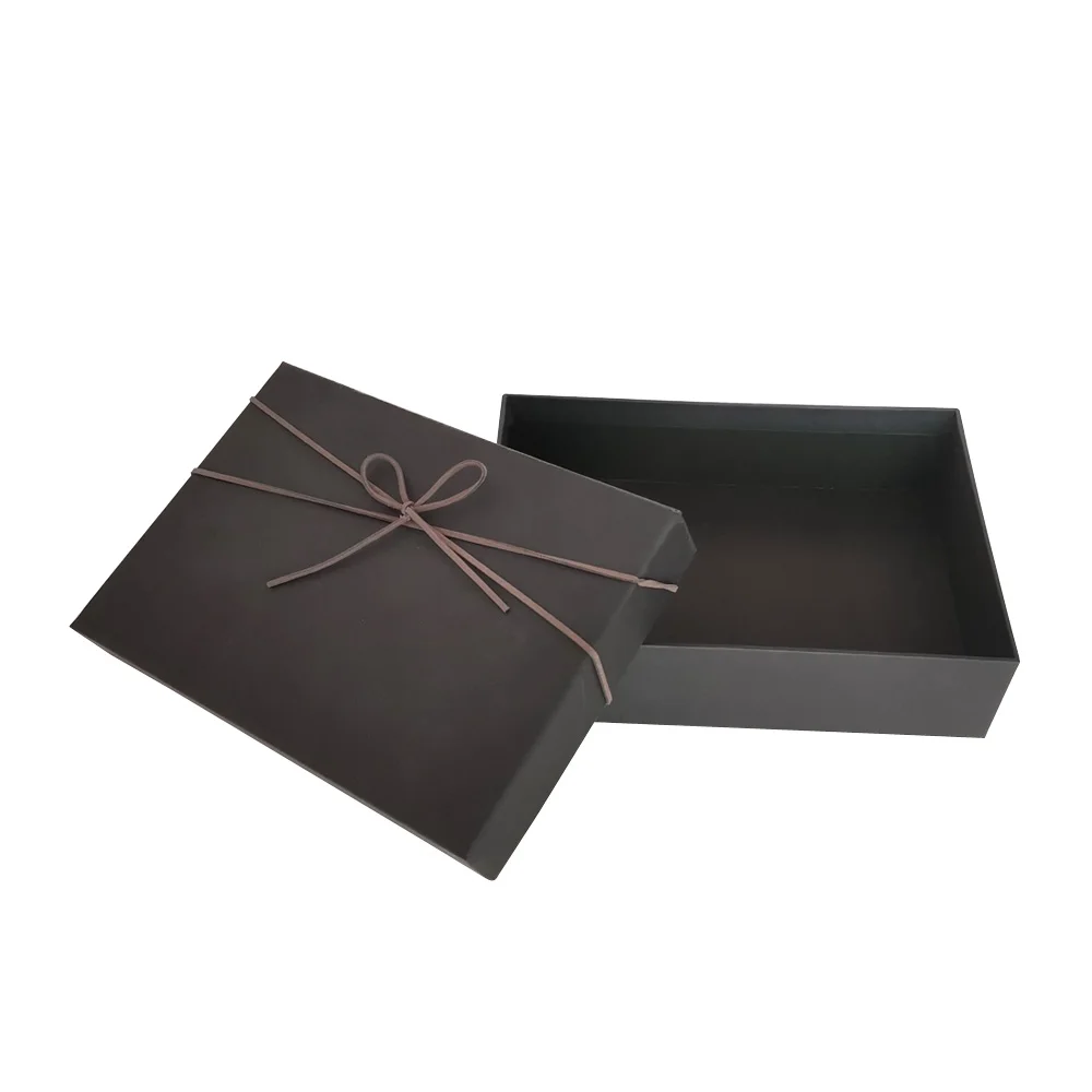 Black Elegance Butterfly Knot Box Premium Paperboard with Elastic Bow for Luxury Shoe and Gift Packaging Reusable