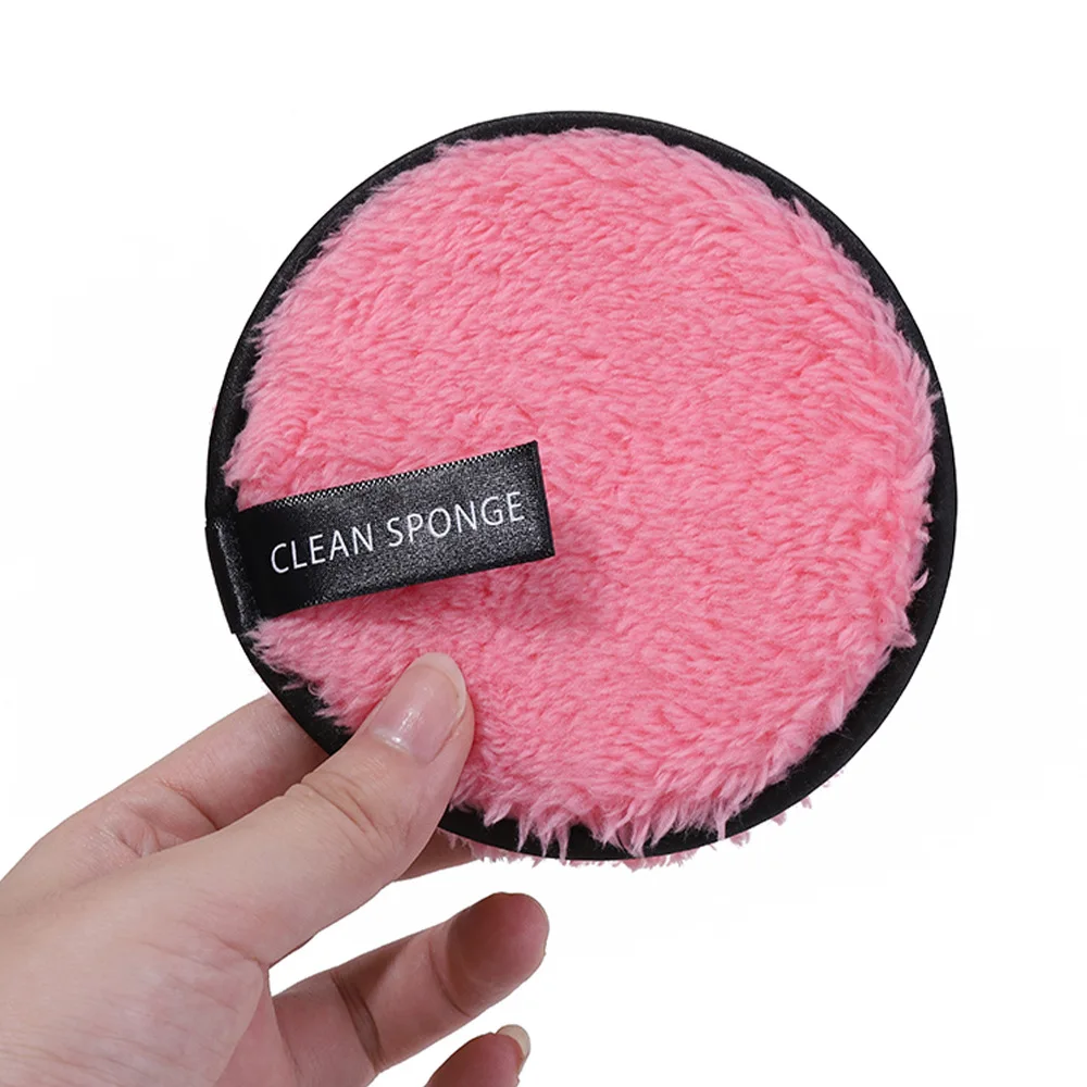 Low MOQ Round Soft Cotton Face Washing Pad Reusable Makeup Removal Sponge Pad